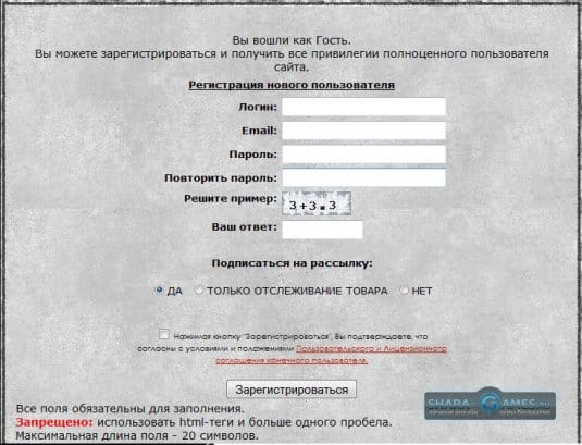 Скриншот окна регистрации на официальном сайте Infestation: Survivor Stories