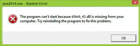 The program can’t start because d3dx9_42 dll is missing from your computer. Try reinstalling the program to fix this problem