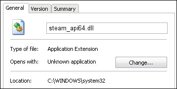 Ошибка Steam_API64.dll